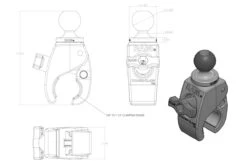 RAM Mounts Tough-Claw With 1" Ball Unpacked -YakGear Shop ram mounts tough claw with 1 ball unpacked 3